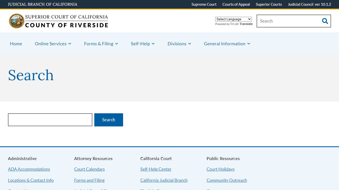 Search | Superior Court of California | County of Riverside